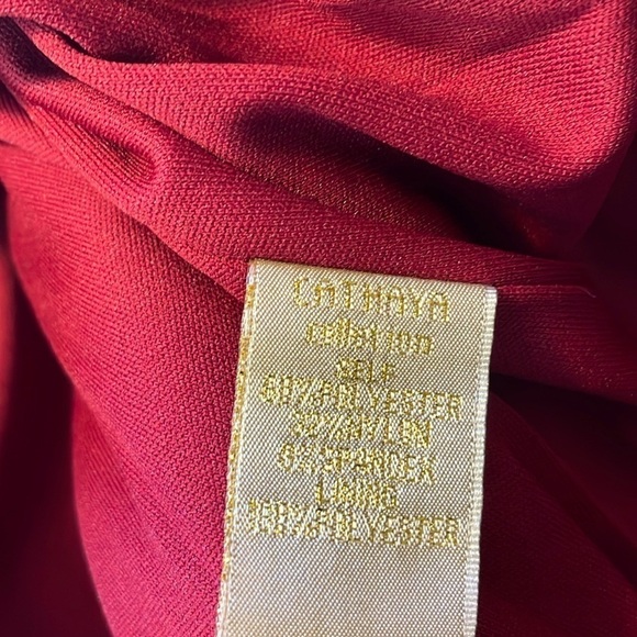 NWT. Cathaya 14 Burgundy Satin Jacket. - Picture 8 of 13